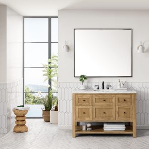Breckenridge 48" Bathroom Vanity In Natural Light Oak With Eternal Jasmine Pearl Top