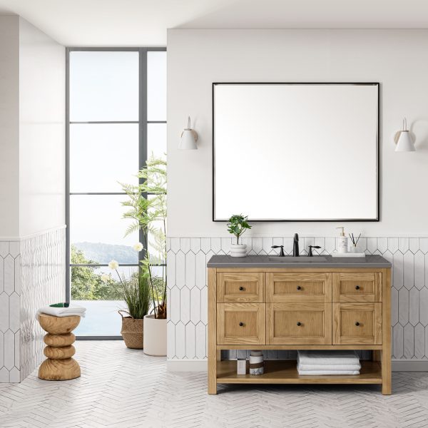 Breckenridge 48" Bathroom Vanity In Natural Light Oak With Grey Expo Top