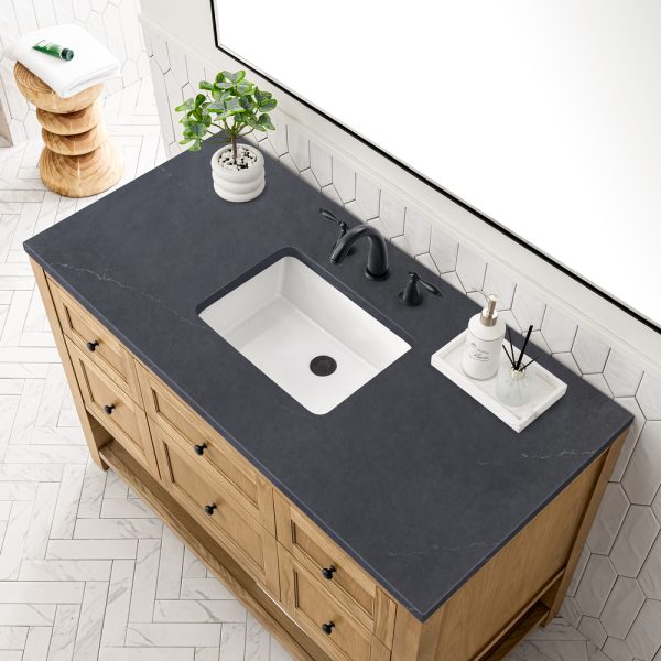 Breckenridge 48" Bathroom Vanity In Natural Light Oak With Charcoal Soapstone Top