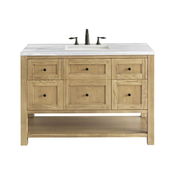 Breckenridge 48" Bathroom Vanity In Natural Light Oak With Arctic Fall Top