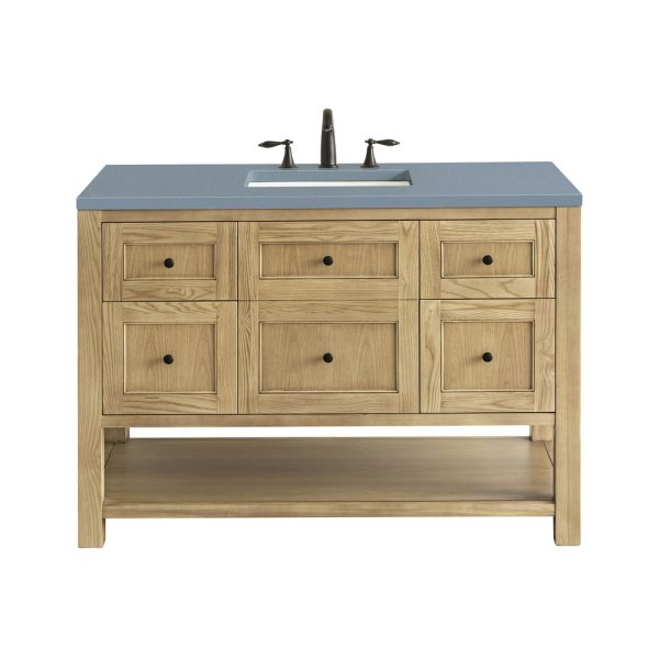 Breckenridge 48" Bathroom Vanity In Natural Light Oak With Cala Blue Top