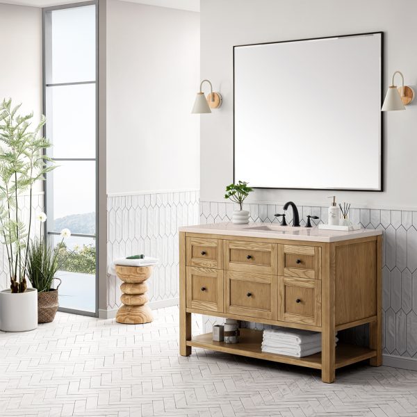 Breckenridge 48" Bathroom Vanity In Natural Light Oak With Eternal Marfil Top