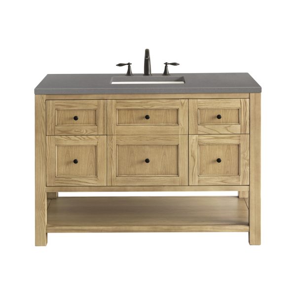 Breckenridge 48" Bathroom Vanity In Natural Light Oak With Grey Expo Top