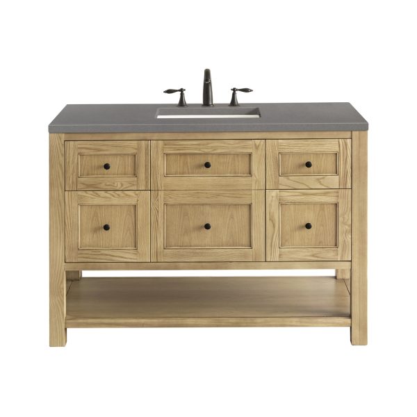 Breckenridge 48" Bathroom Vanity In Natural Light Oak With Grey Expo Top