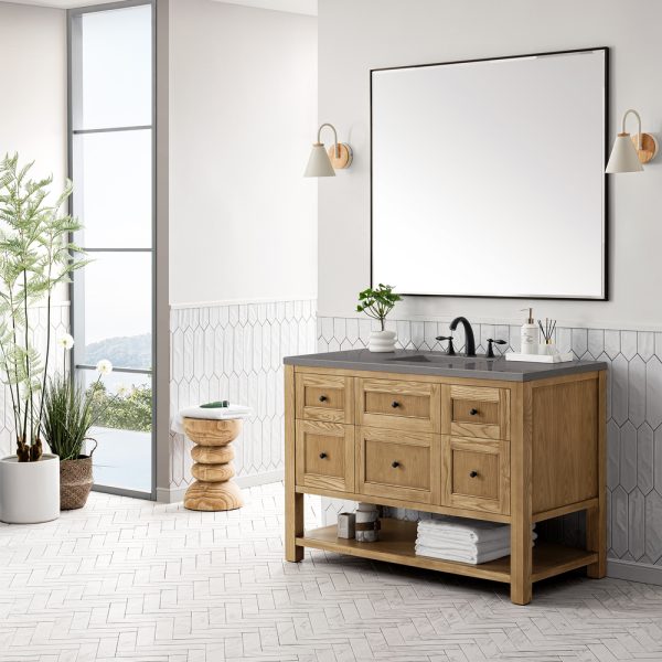 Breckenridge 48" Bathroom Vanity In Natural Light Oak With Grey Expo Top