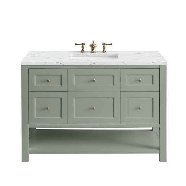 Breckenridge 48" Bathroom Vanity In Smokey Celadon With Ethereal Noctis Top