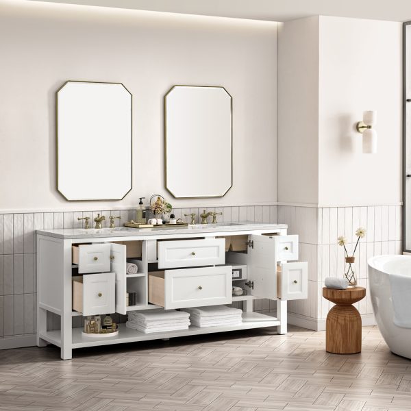 Breckenridge 72" Bathroom Vanity Cabinet In Bright White