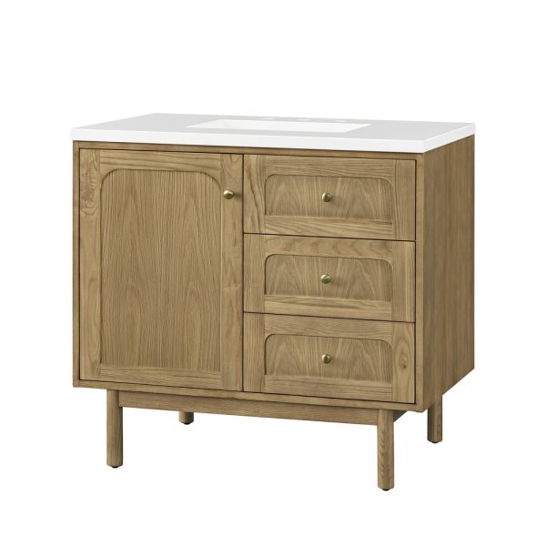 Laurent 36" Bathroom Vanity In Light Natural Oak