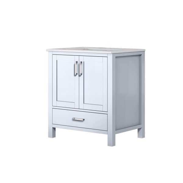Jacques 30" White Bathroom Vanity With Carrara Marble Top