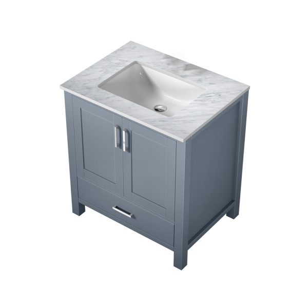 Jacques 30" Dark Grey Bathroom Vanity With Carrara Marble Top
