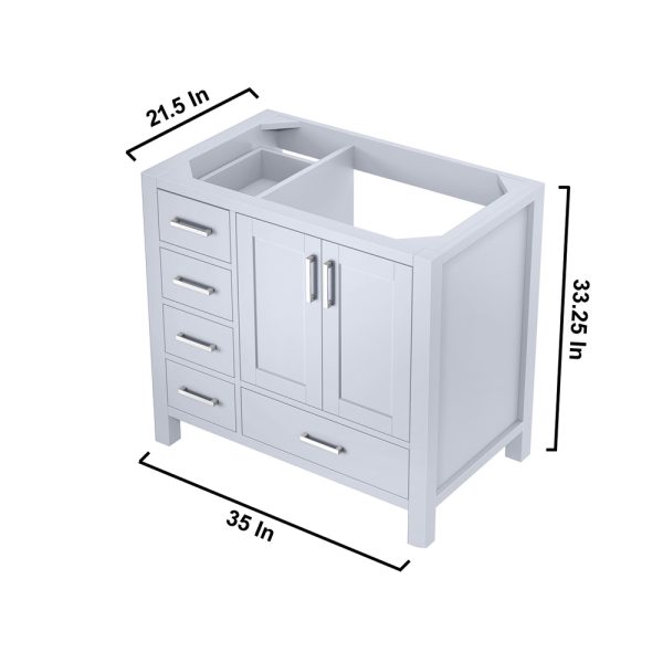 Jacques 36" White Bathroom Vanity Cabinet Right