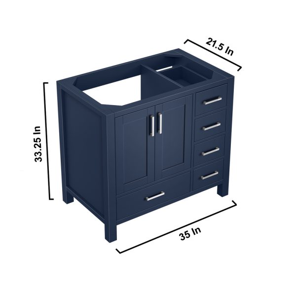 Jacques 36" Navy Blue Bathroom Vanity Cabinet Left