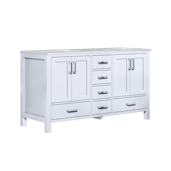 Jacques 60" White Bathroom Vanity With Carrara Marble Top