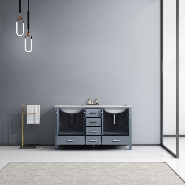 Jacques 60" Dark Grey Bathroom Vanity With Carrara Marble Top