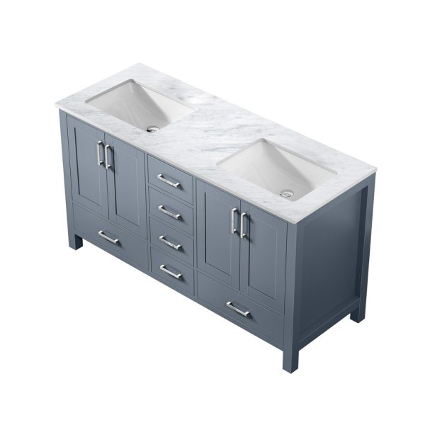 Jacques 60" Dark Grey Bathroom Vanity With Carrara Marble Top