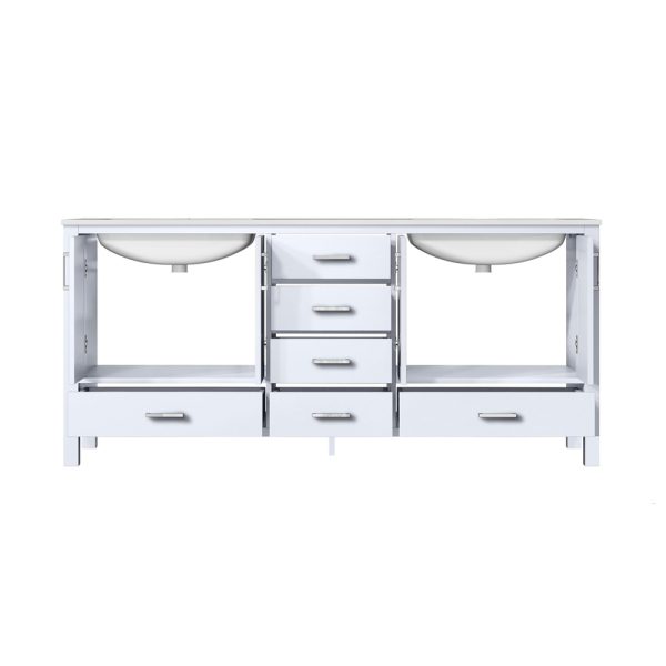 Jacques 72" White Bathroom Vanity With Carrara Marble Top