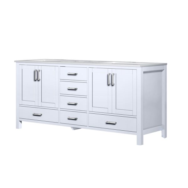 Jacques 72" White Bathroom Vanity With Carrara Marble Top