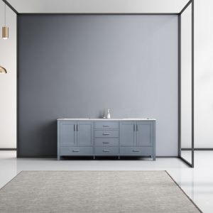 Jacques 80" Dark Grey Bathroom Vanity With Carrara Marble Top