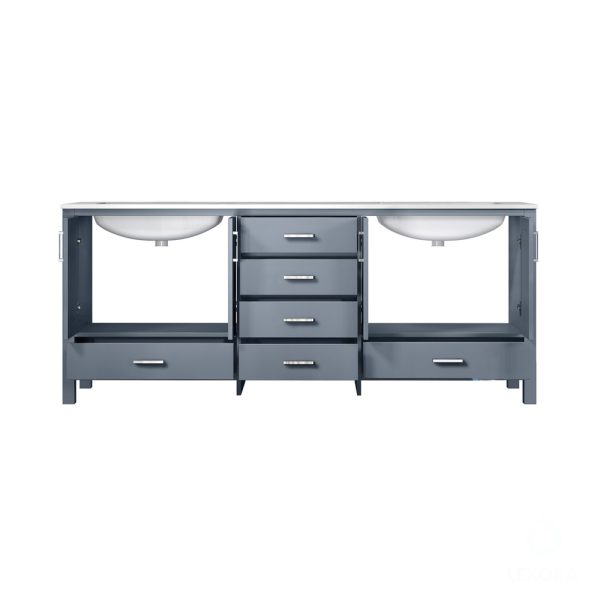 Jacques 80" Dark Grey Bathroom Vanity With Carrara Marble Top