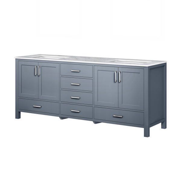 Jacques 80" Dark Grey Bathroom Vanity With Carrara Marble Top