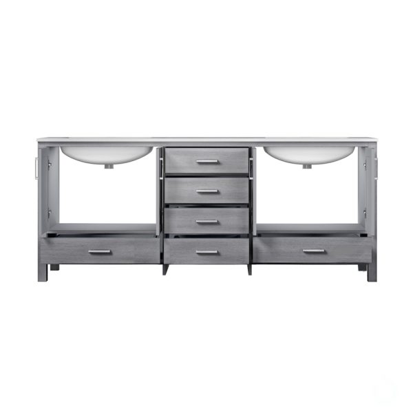 Jacques 80" Distressed Grey Bathroom Vanity With Carrara Marble Top