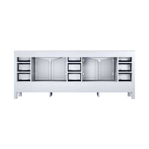 Jacques 84" White Bathroom Vanity With Carrara Marble Top