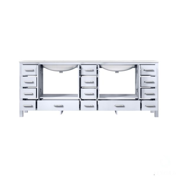 Jacques 84" White Bathroom Vanity With Carrara Marble Top