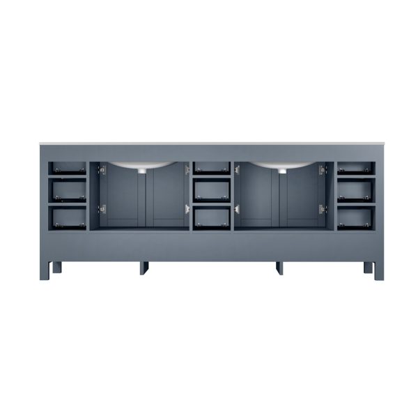 Jacques 84" Dark Grey Bathroom Vanity With Carrara Marble Top