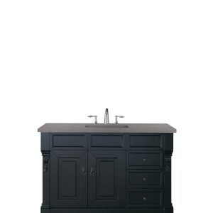 Brookfield 48 inch Bathroom Vanity in Antique Black With Grey Expo Quartz Top