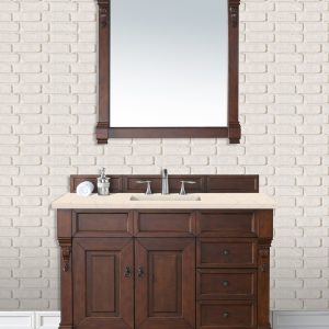 Brookfield 48 inch Bathroom Vanity in Warm Cherry With Eternal Marfil Quartz Top