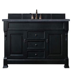 Brookfield 60 inch Single Bathroom Vanity in Antique Black With Charcoal Soapstone Quartz Top
