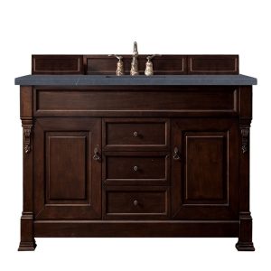 Brookfield 60 inch Single Bathroom Vanity in Burnished Mahogany With Cala Blue Quartz Top