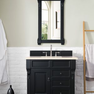 Brookfield 36 inch Bathroom Vanity in Antique Black With Eternal Marfil Quartz Top