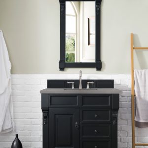 Brookfield 36 inch Bathroom Vanity in Antique Black With Grey Expo Quartz Top