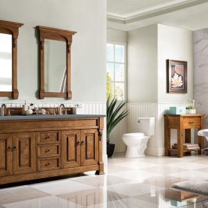 Brookfield 72 inch Double Bathroom Vanity in Country Oak With Cala Blue Quartz Top