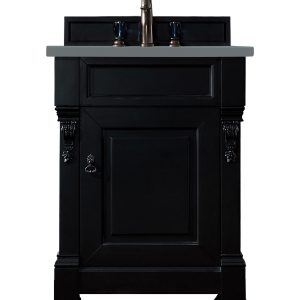 Brookfield 26 inch Bathroom Vanity in Antique Black With Cala Blue Quartz Top