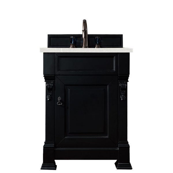 Brookfield 26 inch Bathroom Vanity in Antique Black With Eternal Serena Quartz Top