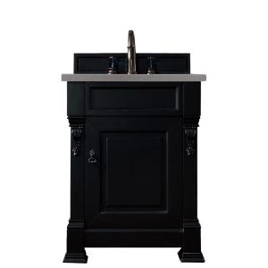 Brookfield 26 inch Bathroom Vanity in Antique Black With Grey Expo Quartz Top