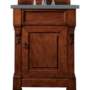Brookfield 26 inch Bathroom Vanity in Warm Cherry With Cala Blue Quartz Top