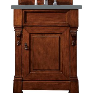 Brookfield 26 inch Bathroom Vanity in Warm Cherry With Cala Blue Quartz Top