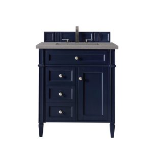 Brittany 30 inch Bathroom Vanity in Victory Blue With Grey Expo Quartz Top