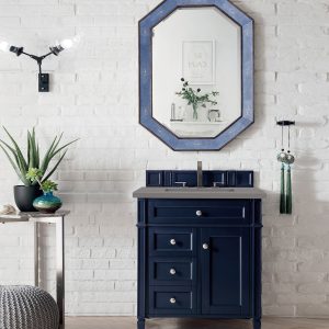 Brittany 30 inch Bathroom Vanity in Victory Blue With Grey Expo Quartz Top