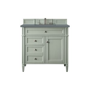 Brittany 36 inch Bathroom Vanity in Sage Green With Arctic Fall Quartz Top