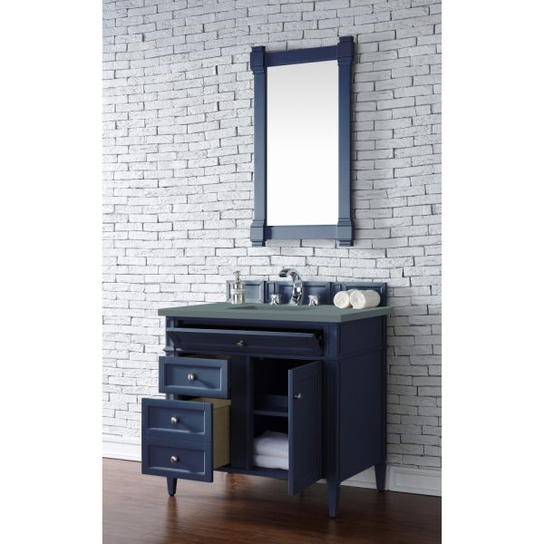 Brittany 36 inch Bathroom Vanity in Victory Blue With Cala Blue Quartz Top