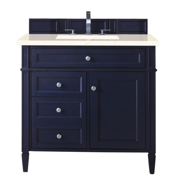 Brittany 36 inch Bathroom Vanity in Victory Blue With Eternal Marfil Quartz Top