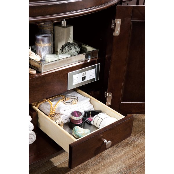 Brittany 46 inch Bathroom Vanity in Burnished Mahogany With Carrara Marble Top