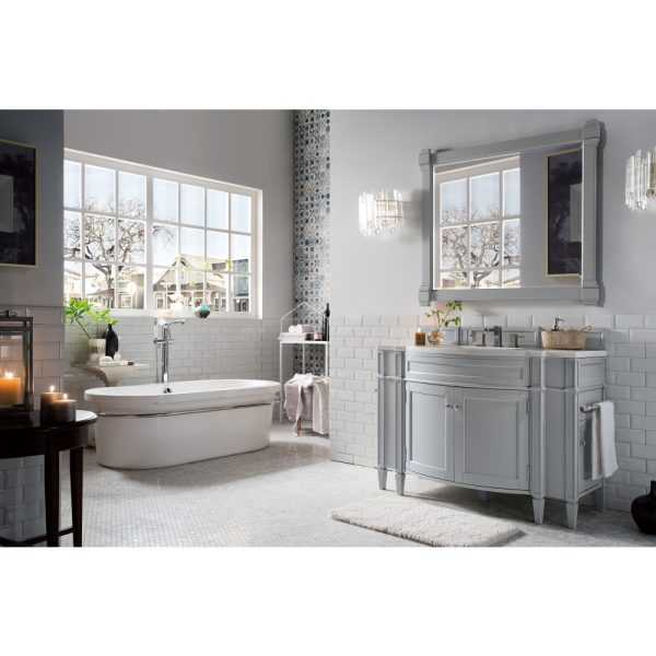 Brittany 46 inch Bathroom Vanity in Urban Gray With Arctic Fall Quartz Top