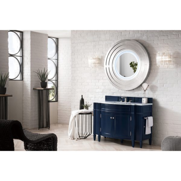 Brittany 46 inch Bathroom Vanity in Victory Blue With Carrara Marble Top 