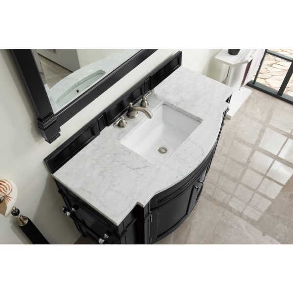 Brittany 46 inch Bathroom Vanity in Black Onyx With Carrara Marble Top Top