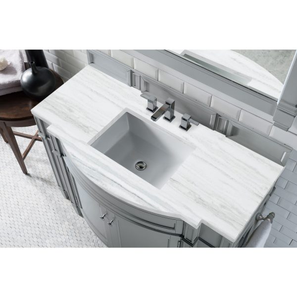 Brittany 46 inch Bathroom Vanity in Urban Gray With Arctic Fall Quartz Top